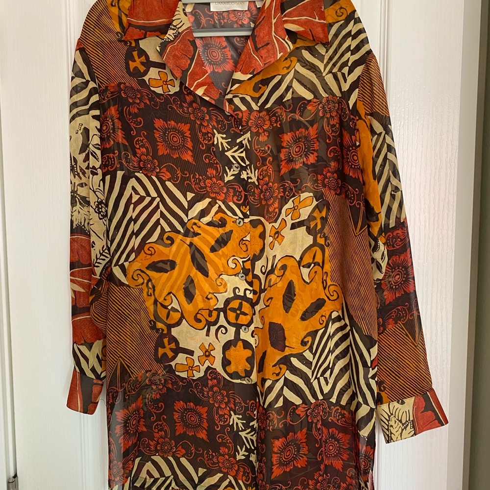 Oversized silk top